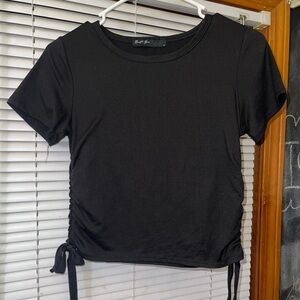 short sleeve black top